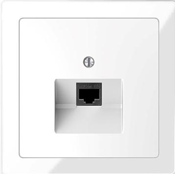 Merten D-Life telephone socket (crystal white frame, lotus white insert)